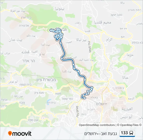 133 Bus Line Map