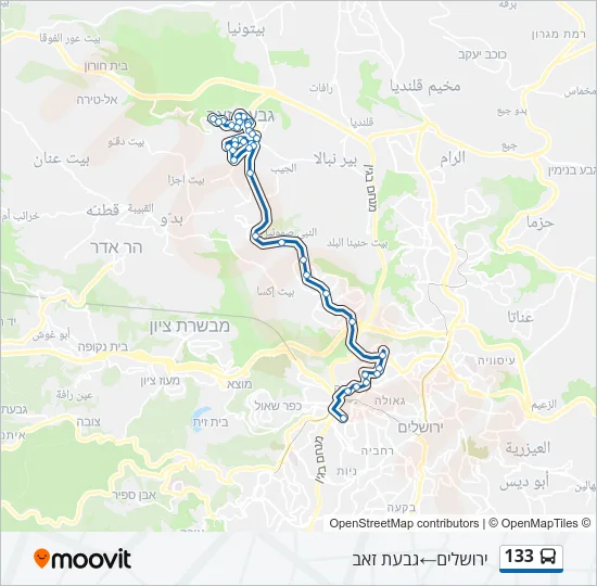 133 Bus Line Map