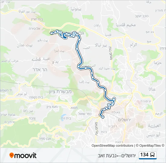134 Bus Line Map