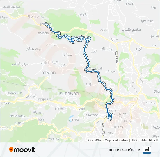 Автобус 135 - הנגשה בהזמנה מראש ♿: карта маршрута