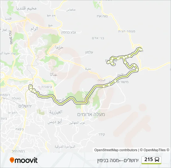 מפת המסלול של קו  215♿
