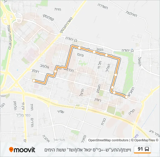 91 ♿ Bus Line Map