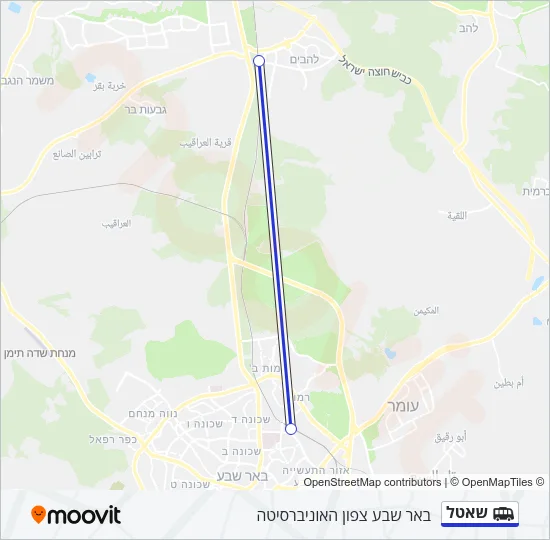 Маршрутка שאטל: карта маршрута