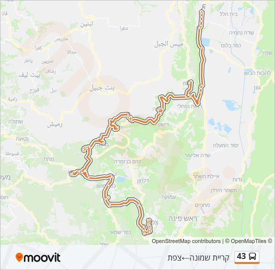 43 Bus Line Map