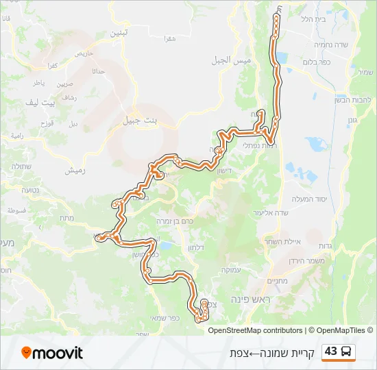 43 Bus Line Map