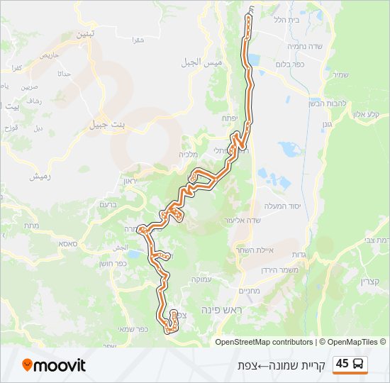 45 Bus Line Map