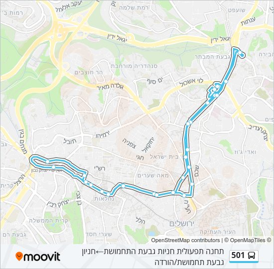 501 Bus Line Map