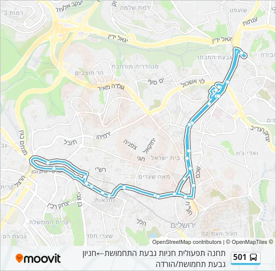 501 Bus Line Map