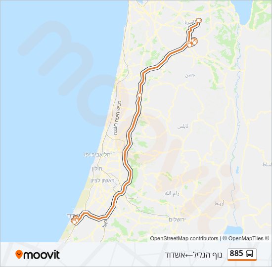 885 Bus Line Map