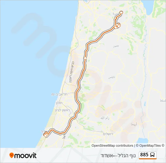 885 Bus Line Map