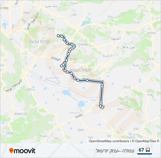 67 Bus Line Map