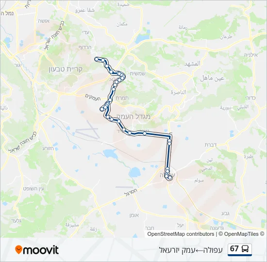 67 Bus Line Map