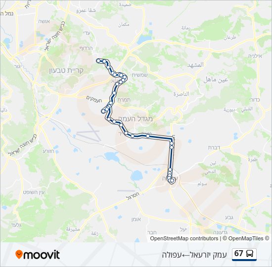 67 Bus Line Map