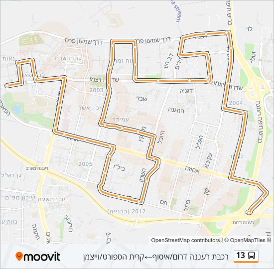 13 Bus Line Map