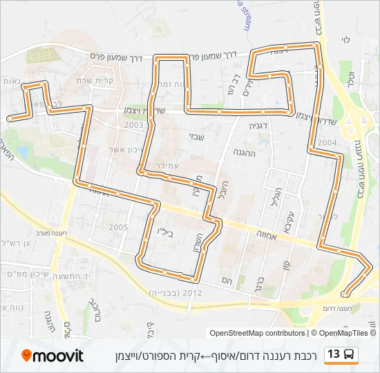 13 Bus Line Map