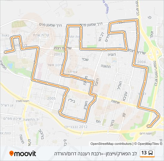 13 Bus Line Map