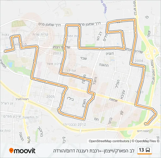 13 Bus Line Map