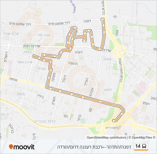 14 Bus Line Map