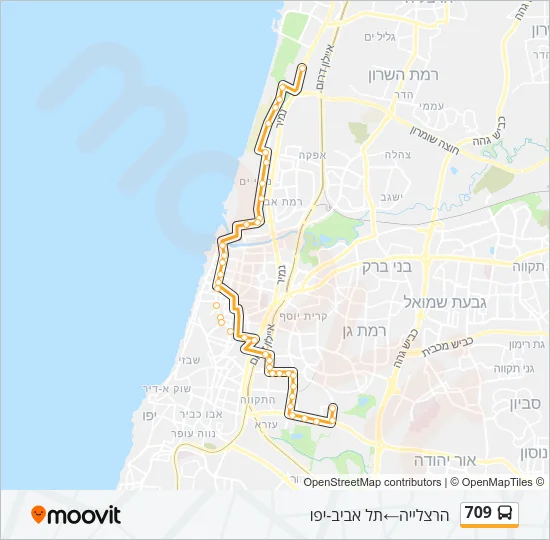 709 Bus Line Map