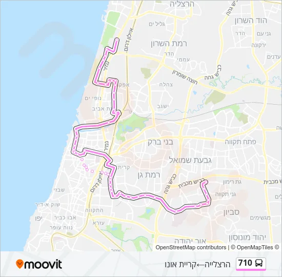 710 Bus Line Map