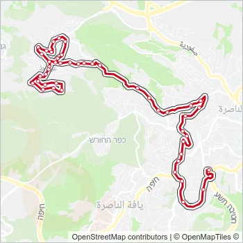 13א Bus Line Map