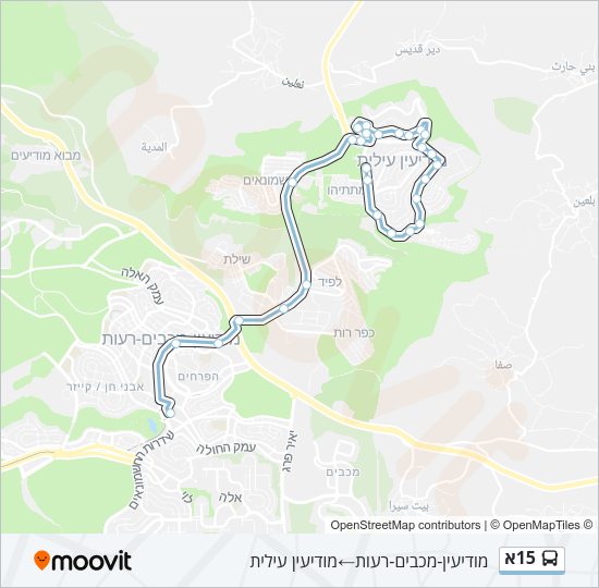 15א Bus Line Map