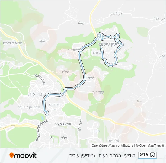Автобус 15א: карта маршрута