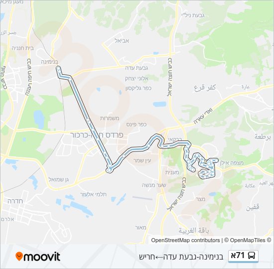 71א Bus Line Map
