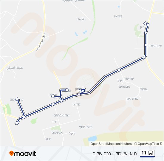 11 Bus Line Map