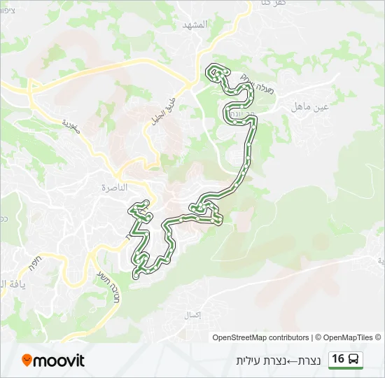 16 Bus Line Map