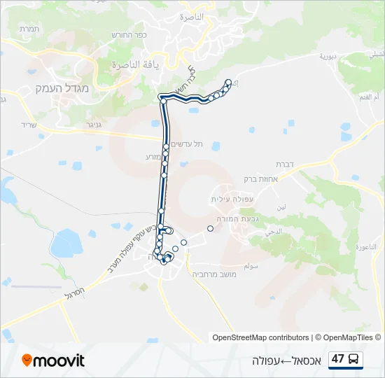 47 Bus Line Map