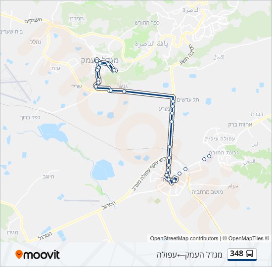 Автобус 348: карта маршрута