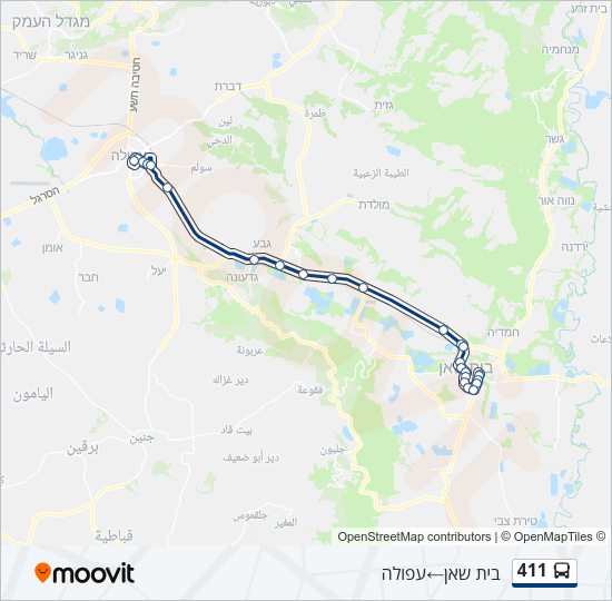 Автобус 411: карта маршрута