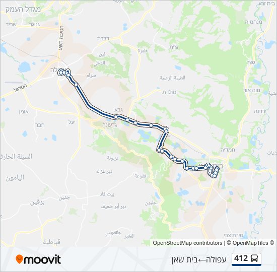 412 bus Line Map