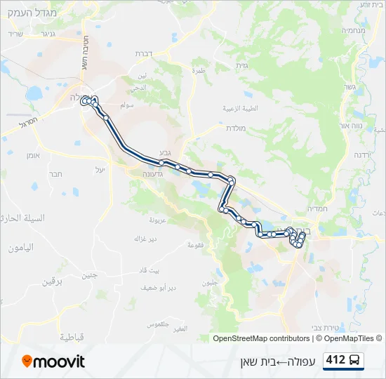 412 Bus Line Map
