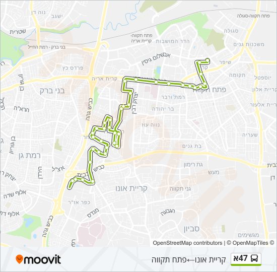 47א Bus Line Map