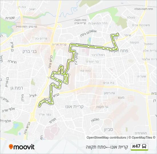 47א Bus Line Map