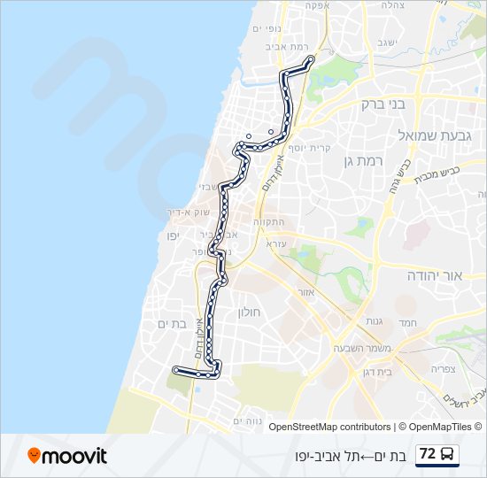72 Bus Line Map
