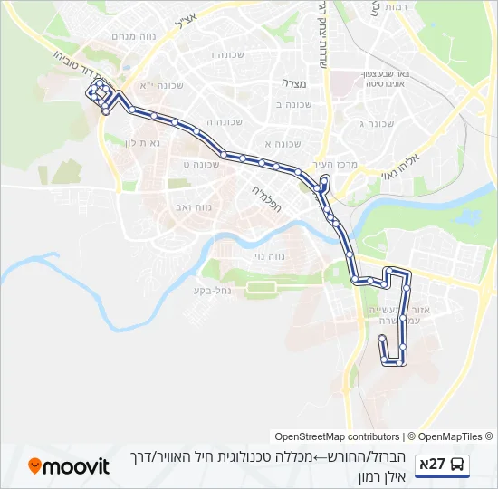 27א Bus Line Map