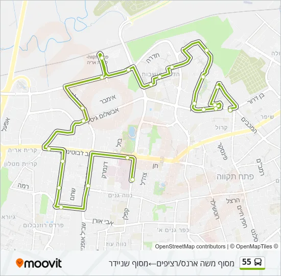 55 Bus Line Map