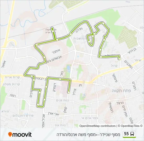 55 Bus Line Map
