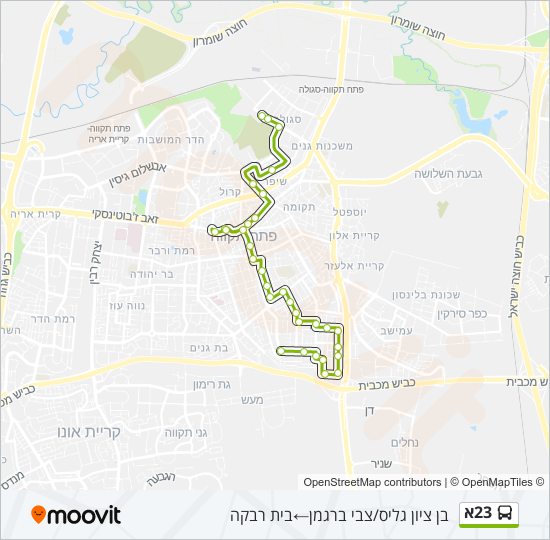 23א bus Line Map