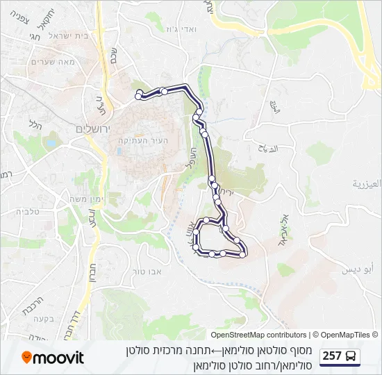 257 Bus Line Map