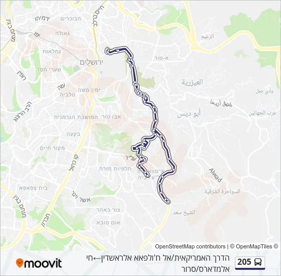 205 Bus Line Map