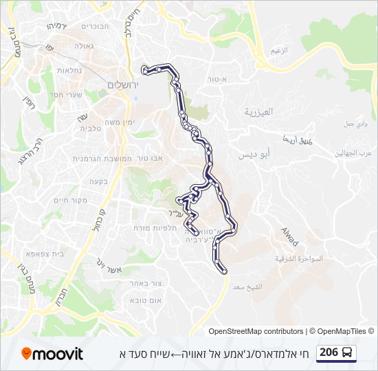 206 bus Line Map