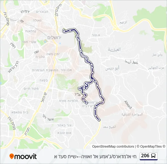 206 Bus Line Map