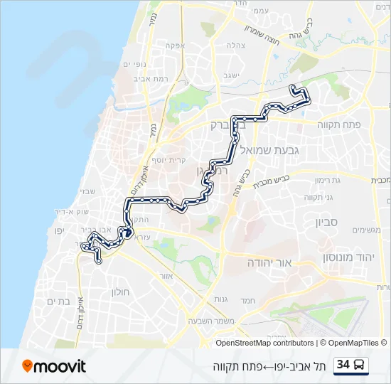 34 Bus Line Map