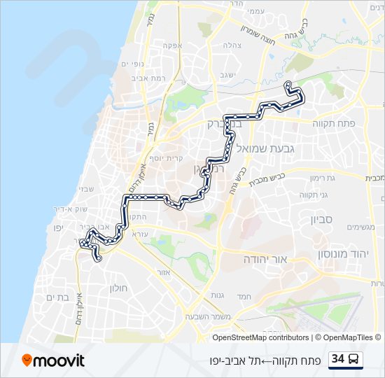 34 Bus Line Map