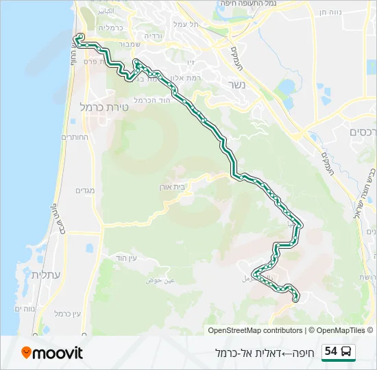 54 Bus Line Map