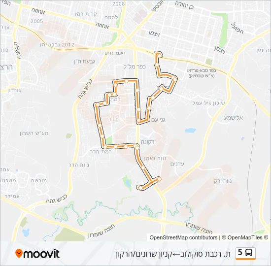 5 Bus Line Map